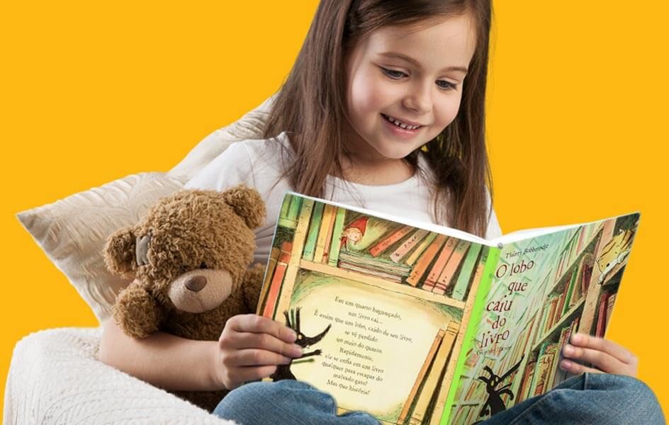 Clube Quindim - Banner contendo imagem de uma menina lendo um livro